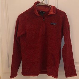 Red Patagonia zipper pullover